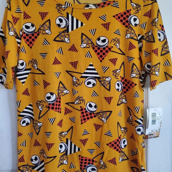 Lularoe nightmare before christmas jack skellington womans blouse, size medium - Picture 3 of 5